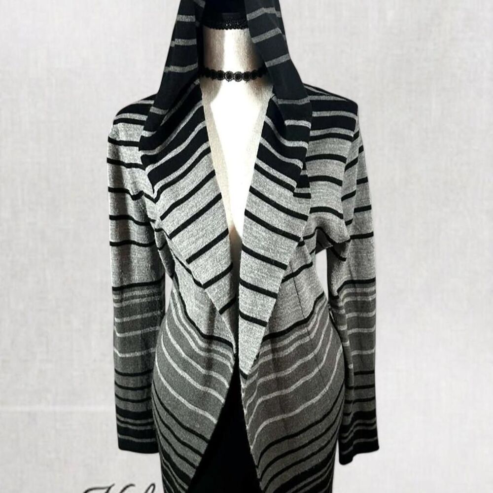 Goth Chic Gradient Ombre Hooded Cardigan